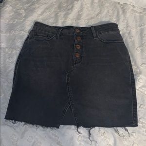 Black denim skirt